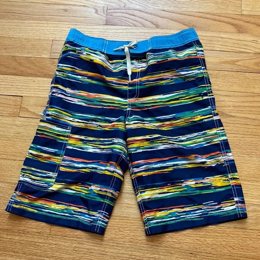 Hanna Anderson Multicolor Boys Swim Suit Swim Trunks‎ Size 150 Size 12 Board